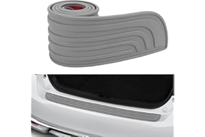 KKSTY Protezione per paraurti posteriore auto, 90,2 x 7 cm, universale, in gomma, antigraffio, abrasione, battitacco di ingresso, accessori per auto per la maggior parte delle auto e SUV (grigio)