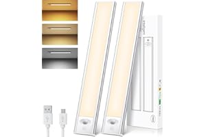 TNMOO Under Cabinet Kitchen Lights 84LED, 2 Pack Motion Sensor Lights Indoor Under Cupboard Kitchen Light (32cm), Rechargeable Cupboard Lights Magnetic Wardrobe Lights for Closet, Kitchen, Stair, Hallway