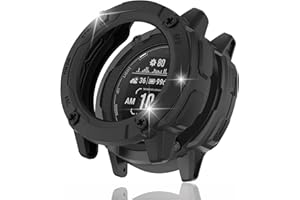 Miimall Etui kompatybilne z Garmin Instinct 2X, miękka ramka ochronna z TPU bez osłony ekranu, odporna na upadki, odporna na wstrząsy, pełna osłona ochronna do Garmin Instinct 2X-Black