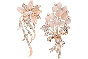 CAREOR Broche florale fantaisie de style vintage en cristal pour femme, fille, femme avec cristal bleu et violet