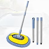 SOGUD Viscomop Oto Yıkama Mopu - 3 Par&ccedil;alı Metal Saplı Mikrofiber Ara&ccedil; Temizleme Aparatı, Ş&ouml;nil Mop Başlıklı Araba Yıkama Fır