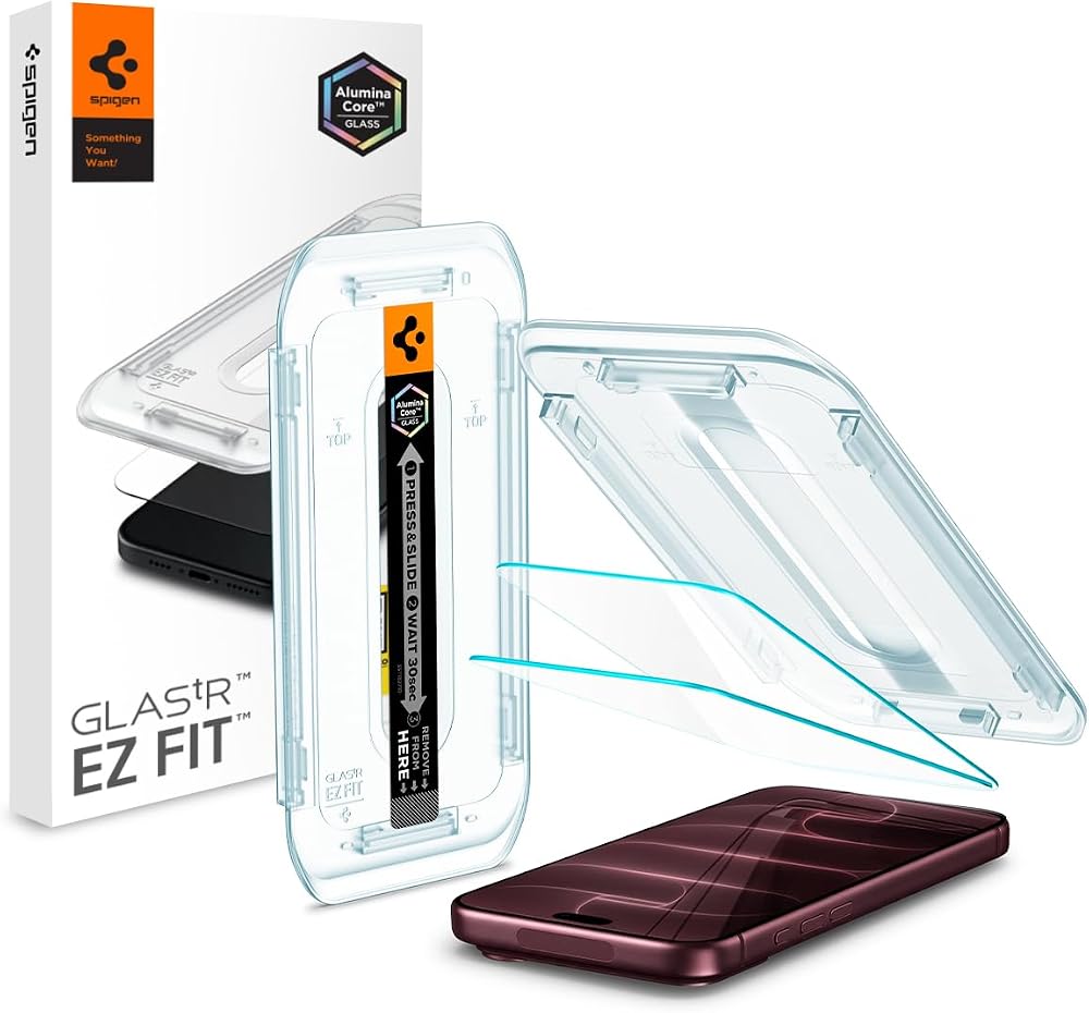 Spigen iPhone 18 Pro Max / 17 Pro Max / 16 Pro Max ile Uyumlu Ekran Koruyucu Cam Kolay Kurulum Glas.tR EZ Fit (2 Adet) - AGL07907