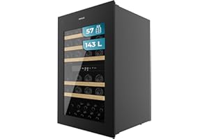 Cecotec Vinoteca Integrable 57 Botellas Bolero Grandsommelier Duo 57000 Touch Black. Acabado En Negro,Enfriamiento Silencioso (38Db) Y Panel De Control Táctil Led