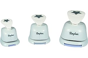 Rayher Paper Craft Punch Set with Star Design, 3 Lever Punches in Different Sizes for Card Making and Scrapbooking, 1.6cm, 2.54cm, 3.81cm, 69182000