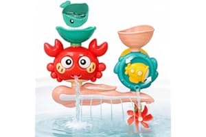 Badewannenspielzeug，Badewannenspielzeug Baby,Badespielzeug Wasserspielzeug Kinder Set ab 3 Jahre mit DIY-Doppelschienenspiel, Saugnäpfe, Kapseln und Bälle, Geschenk für Mädchen Jungen