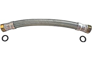 SOMATHERM FOR YOU, Flexible de chauffage 1"1/4 avec 2 écrous tournants, longueur 500 mm, DN33, tresses en acier galvanisé, raccords en laiton, température max 90°C, pression max 6 bars