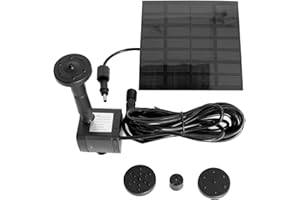 Primrose 150LPH Solar Powered Pond Water Feature Pump Kit Garden Outdoor with 4 Fountain Heads