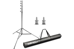Walimex pro AIR Jumbo 600 pied de lampe 600cm - pied de lampe amorti à l'air en aluminium 6m hauteur max 22,5 kg capacité de charge, pied de lumière stable