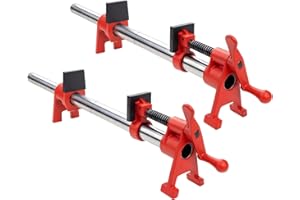 DEEFIINE Juego de abrazaderas de tubo para encolar madera profesionales estilo H de 3/4 pulgadas con tubo de acero de 30". Límite de carga resistente de 1766 libras, para carpintería