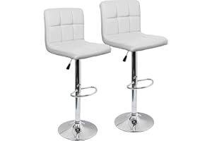 ‎INTIMATE WM HEART Intimate WM Heart Barhocker, 2er Set, Barstuhl, Küchenstühle mit Rückenlehne und Fußstütze, höhenverstellbar Tresenhocker, Moderner Drehhocker mit Gepolsterten Sitzkissen (Weiß)