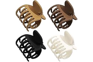 Simsky 4Pcs Mate Antideslizantes Pinzas Pelo, Horquillas Garras Medianas para Mujeres, Accesorios de Cabello para Niñas de pelo Fino, Clips de Garra Pelo, Tamaño Lindo de Pinzas Doble Fila