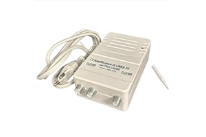 ELETTRONICA CUSANO Linea 24 (5G) - Amplificatore Antenna TV, Amplificatore Segnale Digitale Terrestre da Interno a 2 Vie, Filtro LTE, Guadagno 24dB (Regolabile), Alimentazione Diretta 220 Volt, Made in P.R.C.