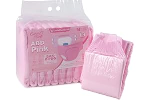 ‎CUTIEPLUSU CutiePlusU Windeln für Erwachsene 10 Stück Einweg-Inkontinenz-Slips mit Schlaufen für Damen und Herren, Maximale Saugfähigkeit über Nacht – Rosa (Mittel 28"-38")