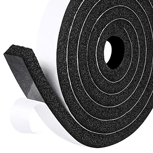 Preisvergleich Produktbild fowong Moosgummi Dichtungsband Selbstklebend 25mm(B) x12mm(D) Kompriband Schaumstoffband Selbstklebend für Fenster Tür Kollision Siegel Schalldämmung Gesamtlänge 4m (2 Rollen je 2m lang)