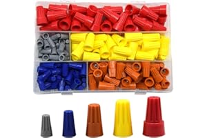 Hocansen 200 Pieces Electrical Wire Connectors Electrical Twist Nuts Caps with Spring Inserted (LM)