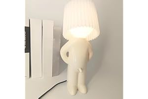 CHENRI Lampe Créative de Petit Homme Timide, Naughty Boy Veilleuse LED, Lampe de chevet romantique, Drôle Lampe de lecture, LED Lampe de table, Novelty Atmosphère Lampe pour maison décoration (Blanc)