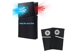 ‎MCBAZEL Mcbazel PS5 Slim Frontplattenersatz Faceplates Dauerhafte ABS Schutzersatzabdeckung mit Kühlungsventilzubehör für PlayStation 5 Slim Digital Edition -Schwarz(Nicht für PS5/PS5 Pro)