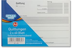 Toppoint 5X Quittungsblock Quittungen 2X40 Bl A6 durchschreibend