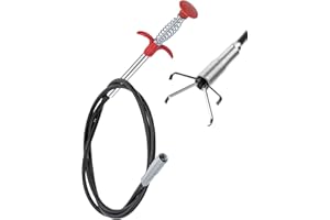 KGGZKG 1 Piezas Desatascador Tuberias Profesional 90 cm Alambre Desatascador Tuberias Desatascador de Desagüe Fuerte y Flexible Pinza Telescópica Flexible Garra Flexible para baño de Cocina