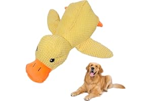 BIBITI Pato antiestrés para perros, juguete para perros, juguete chirriante, juguete indestructible, juguete de pato calmante, juguete antiestrés, juguete para cachorros con forma de pato, juguete para