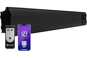 Klarstein Heizstrahler, Elektrische Heizung Terrasse & Garten, Infrarotstrahler mit WiFi App-Steuerung, Timer, LED-Anzeige, IP44 Infrarot Heizstrahler, CO2-Freie, Energieeffiziente Heizung, 2400W