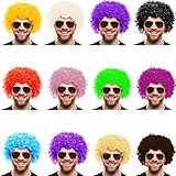 Afro Perücken in 13 Farben Balinco Afro PERÜCKE LOCKENKOPF Wig SCHWARZ AFROPERÜCKE Schwarze Locken XXL Herren Damen Karneval Fasching LOCKENPERÜCKE (Rot)