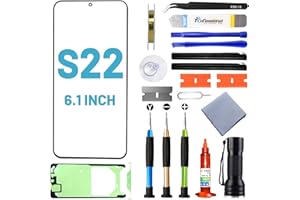 Tpyag für Samsung Galaxy S22 Display,Frontglas Display für Samsung Galaxy S22 6,1 Zoll,Bildschirm Reparaturset mit wasserfestem Kleber (KEIN LCD & Touch-Digitizer)