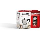 Bialetti Coffee Maker, Aluminium, 6 Cups + Perfetto Moka, Grey, Black