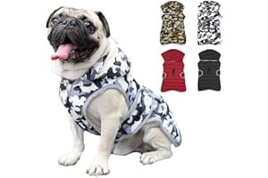 Etechydra Manteau Chien Veste Gilet Chaud de avec Chapeau Détachable, Confortable d'hiver Imperméable Vêtement Chien Doublure en Polaire Chaude Hiver-Coat Manteaux, Blanc L.