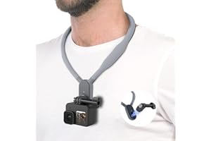 AFAITH Supporto Collo per GoPro, Supporto Collo per Riprese Video Vlog in Silicone Morbido per GoPro Hero 12/11/10/9/8/7/6, OSMO Action, Xiaoyi 4K e la Maggior Parte Delle Action Cam