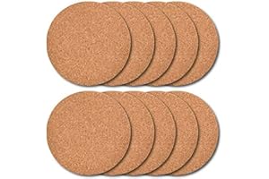 GERUI CAM2 Coaster,Cork Coaster,Coaster Glasses(10er Pack) 9 cm Dm 4mm Thick,Cork Coaster Round,For Beverages,Bar,Cups