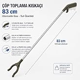 &Ccedil;&ouml;p Toplama Kıska&ccedil;ı, 83 cm, Al&uuml;minyum G&ouml;vde, Otomatik Bas-Tut &Ouml;zellikli, Kaymaz U&ccedil;lar, Piknik, Plaj ve Bah&ccedil;e Kullanımı