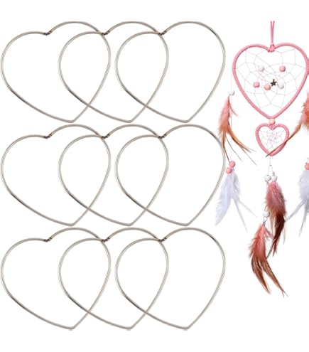 6 Anneaux Métal Cœur Pour Attrape-rêves DIY - Diamètre 2,8 Mm, Argenté - Pour Création Macramé, Déco Murale, Mariage, Voiture - Idée Déco Maison