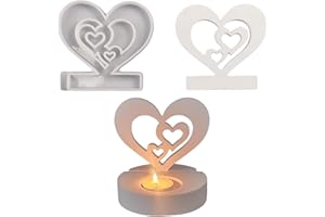 ‎ALEFBET Silikonformen Gießformen Kerzenhalter, DIY Kombination Silikonform Kerzenhalter, Neue Ideen Gießform kerzenhalter, Gipsformen zum Gießen (Liebe)