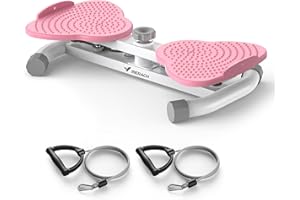 MERACH Waist Twister Board, Ab Twist Plate With 2 Resistance Ropes for Slim Waist and Core Ab Exercise, Max 136KG, Noiseless Home Gym Exercise Equipment for Women Men, MR-2465