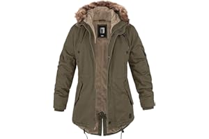 bw-online-shop Ladies Fishtail Winterparka mit Teddyfutter Parka Jacke Wintermantel