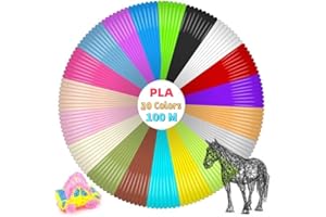 FORYNXHWIN Filament do długopisu 3D PLA, filament do drukarki 3D, 20 kolorów, długość 5 metrów, pasuje do większości długopisów 3D o średnicy 1,75 mm, akcesoria do druku 3D