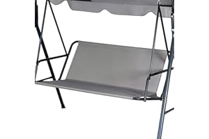 UQXSTAR Hollywoodschaukel Auflage Ersatzteile Gartenschaukel Ersatzpolster Gartenstuhl Sitzbezug 900D Oxford Gewebe Wasserdicht Reißfest für 2&3 Sitzer Schaukelsitzbezug (Grau, 158 x 52 x 52 cm)
