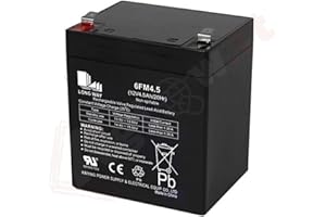 AGLOW.IT Batteria al Piombo 12v 4.5A 6FM4.5 AGM VRLA Ricaricabile con Attacchi Faston, Auto elettrica per bambini a tre ruote, Auto da drift per bambini