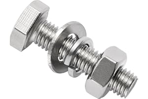 msymsyu 60 Pcs Hex Head Nuts and Bolts M5 Hexagonal Head Stainless Steel Bolts M5x25mm with Nut Washer and Spring Washer for DIY Assembly of Various Machinery and Equipment