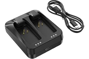 POANES Dual-Port-Ladegerät kompatibel mit SRAM AXS/eTap Red Force Rival GX Eagle Akku, Schnelllade-USB-C-Ladegerät für Dual-Akkus mit USB-C-Kabel