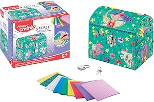 Maped CREATIV - Juego de manualidades y diseño SECRET MOSAICS - Caja para guardar secretos o joyas con piedras de mosaico autoadhesivas, multicolor