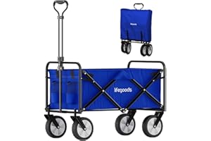 LifeGoods Bollerwagen Faltbar Kinder - Handwagen - Gartenwagen - Transportwagen Klappbar - Strandwagen - Strand - Klappbarer - Bis Zu 70Kg – 94L– 98x45cm – Blau