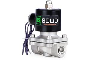 U.S. SOLID 3/4" Stainless Steel Electric Solenoid Valve 12V DC G Thread N.C. Air Water Fuel VITON