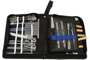 TAIDDA Outils de coupe de cuisine, 1 ensemble 46pcs en acier antirouille portable durable outils de sculpture kit pour légumes fruits alimentaire alimentaire sculpture ciseau