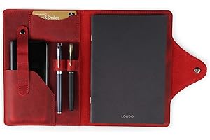 Londo Portfolio in Vera Pelle con Blocco Note e Chiusura a Scatto, per Affari, Ufficio e Viaggi – Cartella Elegante e Funzionale in Pelle di Alta Qualità
