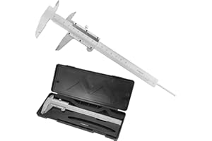 Xyvor Pie de Rey 0-150mm / 0-6inch con Estuche, Pie de Rey Analogico, Precisión 0.02mm /0.001inch Calibre Vernier de Acero, Calibre Analogico para Hogar, Oficina, Estudiantes, Industria, Bricolaje