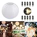 Produktbild Dazone 10 Stücke Papierlaterne weiß Lampion + 10er Warmweiße Mini LED-Ballons Lichter, rund Lampenschirm Hochtzeit Party Dekoration Papierlampen 8"(20cm)