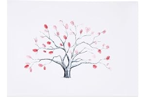 Yosoo 4 Tipos árbol de la Huella Digital Libro de visitas de Encargo de la Boda Libro de visitas del Libro de Boda con la Tinta de 6 Colores (Color : TYPE1#)