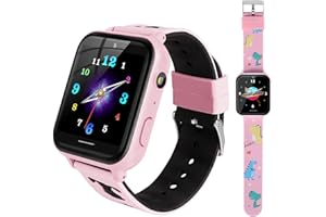 MINGPINHUIUS Kinder Smartwatch mit 10 Spielen, SOS-Anrufalarm, Rekorder, Taschenrechner, MP3, Kinderuhr Spielzeug für für Jungen, Mädchen 4-10 Jahren Geburtstagsgeschenk (Pink)
